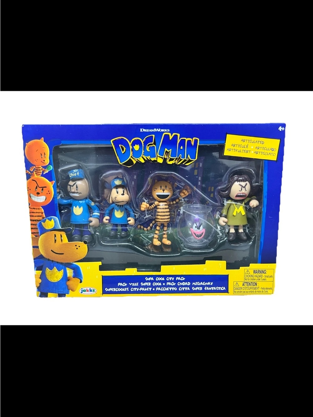 DOG MAN Chief Petey Flippy & Mayor Action Figure 5-Pack Dream Works New 2025